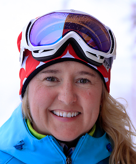 female wearing ski gear
